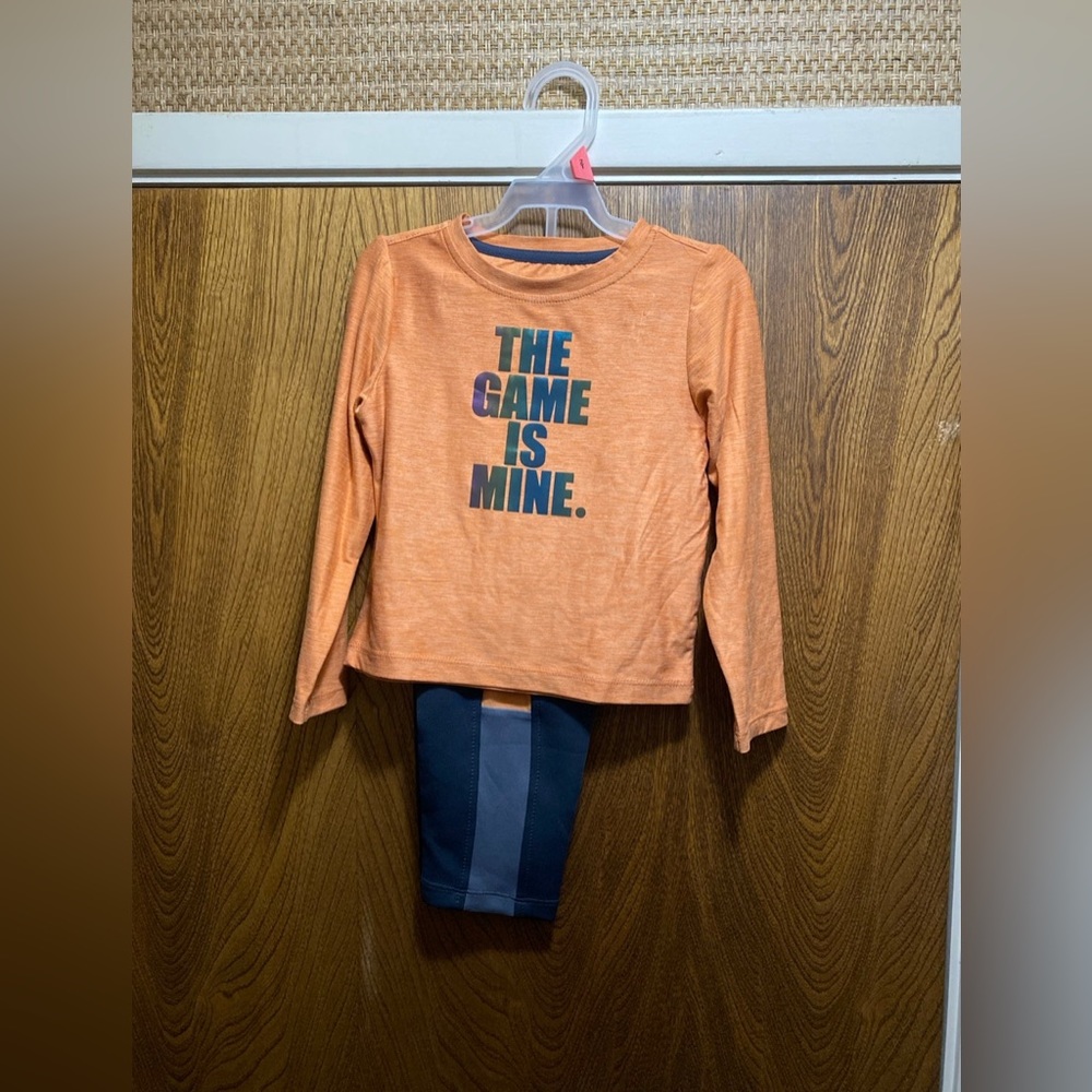 Athletic Works Toddler “The Game Is Mine” Long Sleeve Tee & Jogger Pant Set